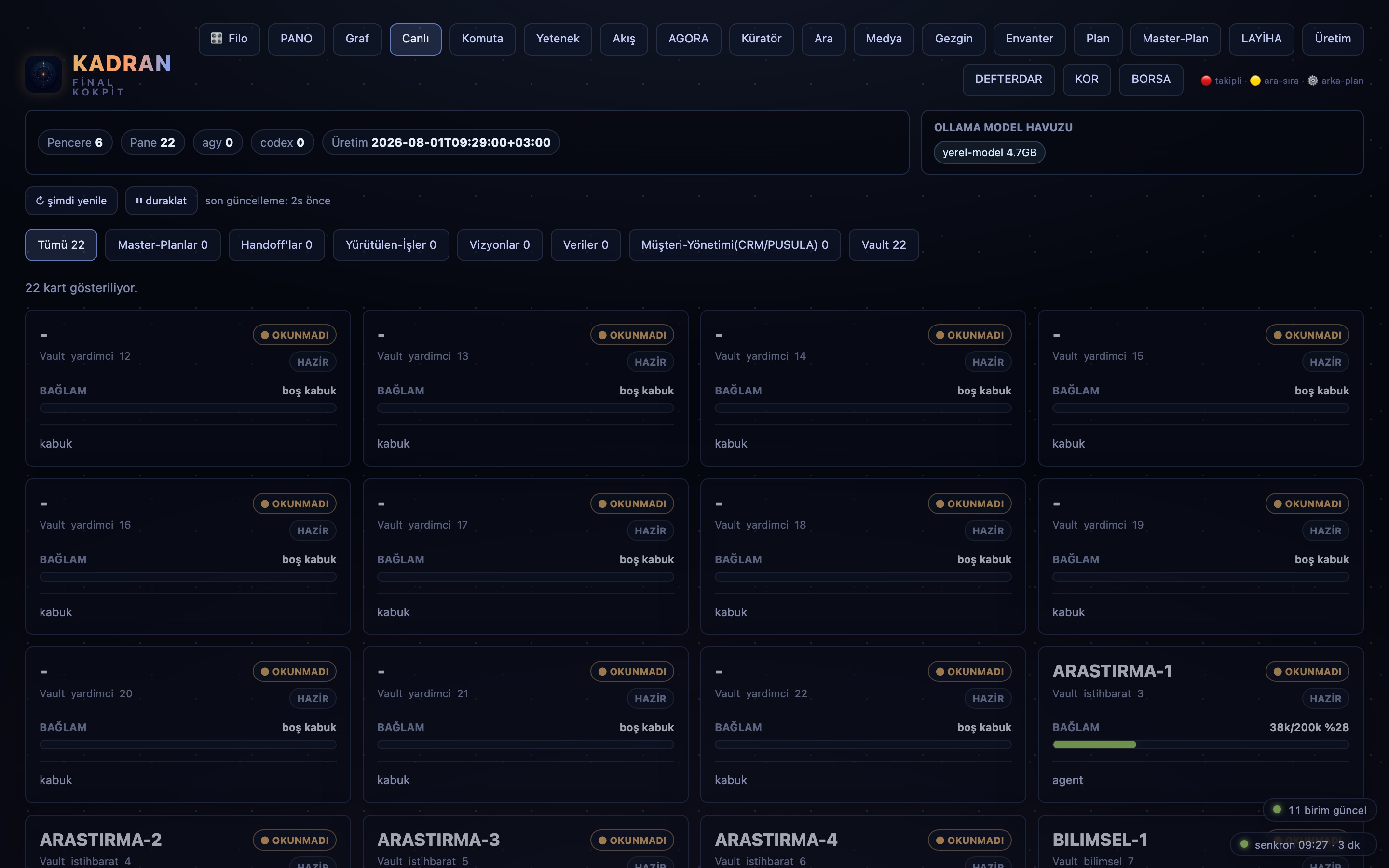 CANLI — telemetri ekranı · live telemetry view