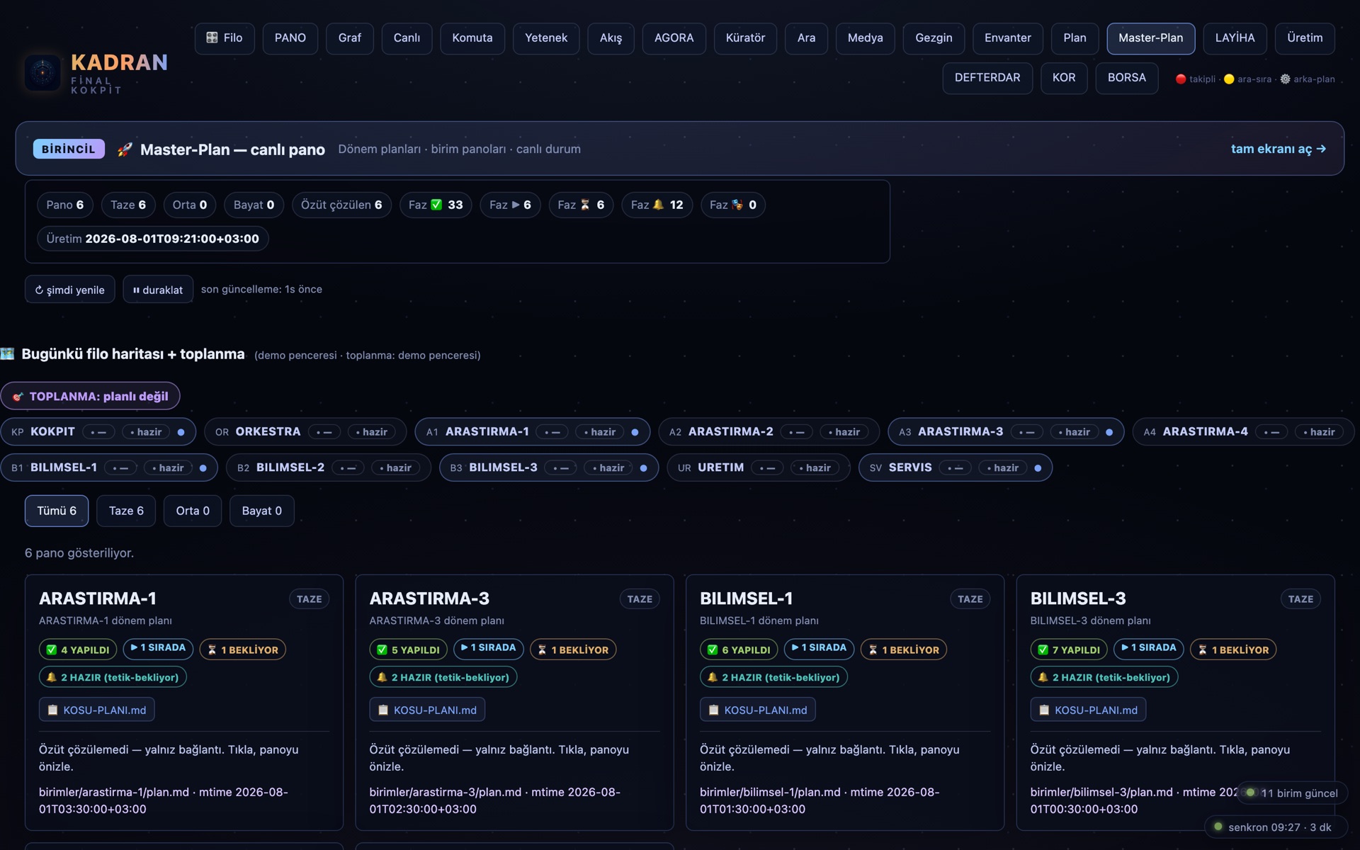 MASTER-PLAN — filo planlarının canlı panosu · live board of fleet plans